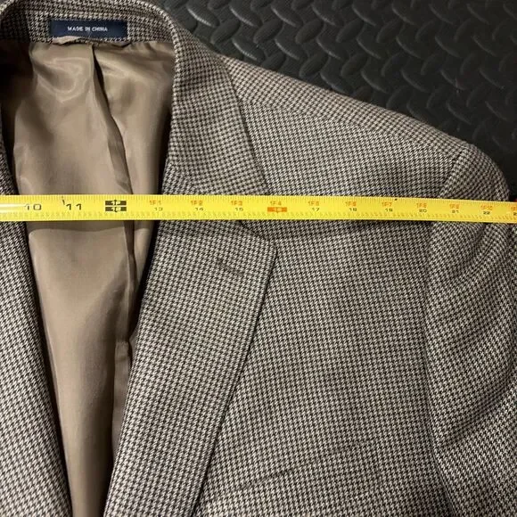 Vtg Ralph Lauren Sport Dillard’s Coat Blazer Brown Tweed Mens 48L Silk Wool Blnd